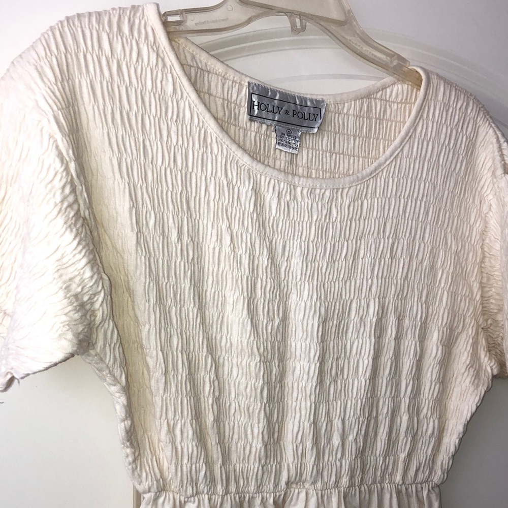 Cream Textured Maxi Dress - Picture 5 of 9